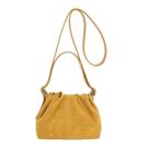 Bolsa Duxusk Vintage Suede Small Tote Bucket Bag amarela