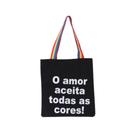 Bolsa Ecobag 100% algodão Black AMOR A TODOS (arco-íris) Bolsa Ecobag 100% algodão Black AMOR A TODOS (arco-íris)
