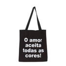 Bolsa Ecobag 100% algodão Black Estampa AMOR A TODOS Bolsa Ecobag 100% algodão Black Estampa AMOR A TODOS