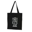 Bolsa Ecobag 100% algodão Black Estampa ANDA CUM FÉ