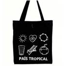 Bolsa Ecobag 100% algodão Black Estampa PAÍS TROPICAL