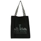 Bolsa Ecobag 100% algodão Black Estampa RIO DE JANEIRO (Alça xadrez) Bolsa Ecobag 100% algodão Black Estampa RIO DE JANEIRO (Alça xadrez)