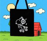 Bolsa Ecobag 100% algodão Black Estampa SNOOPY MUSIC Bolsa Ecobag 100% algodão Black Estampa SNOOPY MUSIC