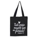 Bolsa Ecobag 100% algodão Black Estampa TUDO POSSO