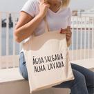 Bolsa Ecobag 100% algodão Estampa ÁGUA SALGADA ALMA LAVADA