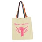 Bolsa Ecobag 100% algodão Estampa AMOR E DIREITO Alça arco-íris