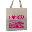 Bolsa Ecobag 100% algodão Estampa CRISTO VISU (Rosa)