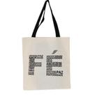 Bolsa Ecobag 100% algodão Estampa FÉ (alça preta)