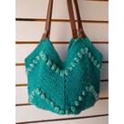 bolsa ecobag croche barbante alça de couro