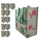 Bolsa Ecologica Ecobag 12 unidades Sacola Ombro Retornavel Mercado Dobravel Compras Reutilizavel