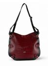 Bolsa Em Couro Legitimo B.996 Croco vinho Bolsa Em Couro Legitimo B.996 Croco vinho