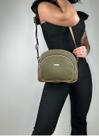 Bolsa Em Couro Legitimo Transversal B.1046 Verde Militar/Camel Bolsa Em Couro Legitimo Transversal B.1046 Verde Militar/Camel