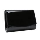 Bolsa embreagem CHARMING TAILOR com aba de couro envernizado preta