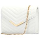 Bolsa embreagem feminina KKXIU, envelope formal de material vegano, branca