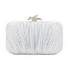 Bolsa embreagem Freie Liebe em tecido sedoso plissado para mulheres