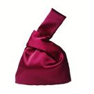 Bolsa embreagem noturna Anopo Small Satin Knot para mulheres cor de vinho Bolsa embreagem noturna Anopo Small Satin Knot para mulheres cor de vinho