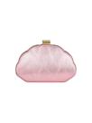 Bolsa embreagem QWINEE em forma de concha, mini bolsa tiracolo franzida, rosa