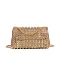 Bolsa embreagem Sweetovo Strass para mulheres dourada