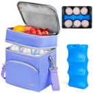 Bolsa enfriadora para leche materna Jaffzora para 6 biberones de 9 oz morada Bolsa enfriadora para leche materna Jaffzora para 6 biberones de 9 oz morada