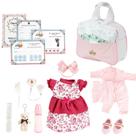 Bolsa Enxoval Meninas Rosa e Branco Boneca Reborn 19 Peças