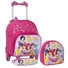Bolsa Escolar de Rodinhas Menina Princesas Resistente Rosa