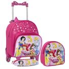 Bolsa Escolar de Rodinhas Menina Princesas Resistente Rosa