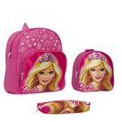 Bolsa Escolar Menina de Costas Barbie Reforçada Com Estojo