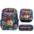 Bolsa Escolar Menino Costas Roblox JG + Lancheira e Estojo