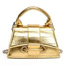Bolsa FALETO Mini Gold Vegan Leather para mulheres Y2K
