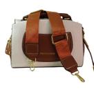 Bolsa fashion & bags média branca com marrom café feminina báu