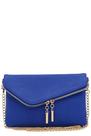 Bolsa FashionPuzzle Envelope Wristlet Clutch Crossbody Blue