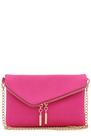 Bolsa FashionPuzzle Envelope Wristlet Clutch Crossbody Fuchsia