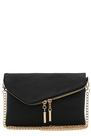 Bolsa FashionPuzzle Envelope Wristlet Clutch Crossbody preta