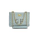 Bolsa Feminina Alça Transversal Ombro Tiracolo Matelassê com Tachas Modernas Mulher Elegante Golden Fenix