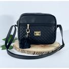 Bolsa Feminina Alça Transversal Tira Colo Estampa Moderna Com Pompom