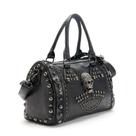 Bolsa feminina AlwaySky Skull Tote Gothic Black Leather