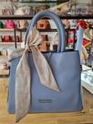Bolsa feminina azul bebê, tamanho p com laço