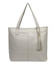 Bolsa Feminina Branca Gelo Shopbag Grande Tiracolo Ombro em Couro Metais Dourados Bolsas Femininas Madamix