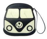 Bolsa Feminina Carteira de Mão Clutch Preta Porta Celular Kombi em Couro Madamix