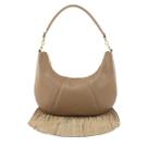 Bolsa Feminina Classe Couro Camel Couro Legítimo Original Camurça 34452