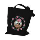 Bolsa Feminina Com Estampa De Coruja, Bolsa De Lona Reutilizável De Alta Capacidade Com Estampa