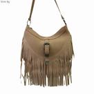 Bolsa Feminina com Franjas Ombro / Transversal Veludo com Fivela Frontal 5044
