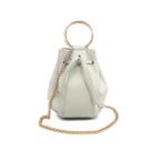 Bolsa feminina de couro legítimo off white Mia