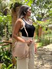 Bolsa feminina de couro nude Camila