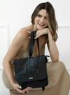 Bolsa feminina de couro preta Luiza