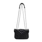 Bolsa feminina de couro transversal preta Maya