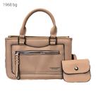 Bolsa Feminina de Mão e Transversal com Divisões Kit 2 pçs com Porta Moedas 1968 Cor:Bege Bolsa Feminina de Mão e Transversal com Divisões Kit 2 pçs com Porta Moedas 1968 Cor:Bege