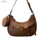 Bolsa Feminina de Ombro e Transversal com Divisões Kit 2 pçs com Porta Moedas 2908 Cor:Bege