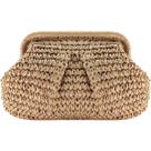 Bolsa Feminina De Palha Clutch Festa Alça Corrente Opcional