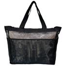 Bolsa Feminina de Praia Preta Grande Piscina Mercado Alça